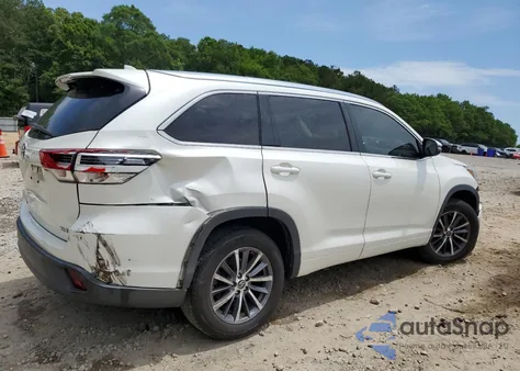 2018 Toyota Highlander Se z USA, uszkodzony, nr VIN 5TDKZRFHXJS539384